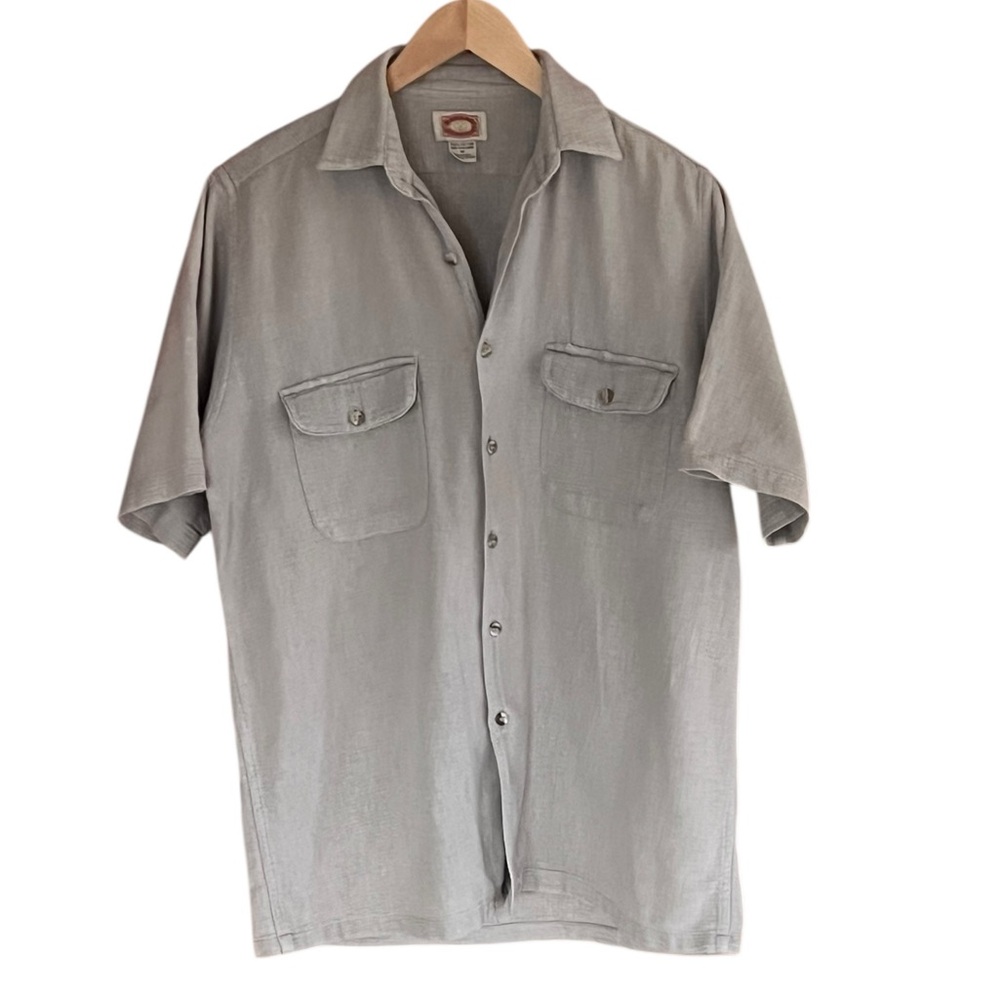 Vintage 80s RARE Banana Republic 'Star Tag' Men's Cotton Safari Shirt Size M